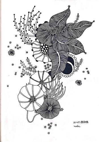 线描风景装饰画-风景装饰画黑白-窗外线描风景装饰画-黑白线描装饰画