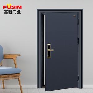 fusim富新白色甲级防盗门蓝白双色门大入户进户门子母门成都安装