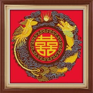 龙凤喜字系列十字绣钻石绣全钻结婚喜钻石画新婚双喜满钻龙凤呈祥