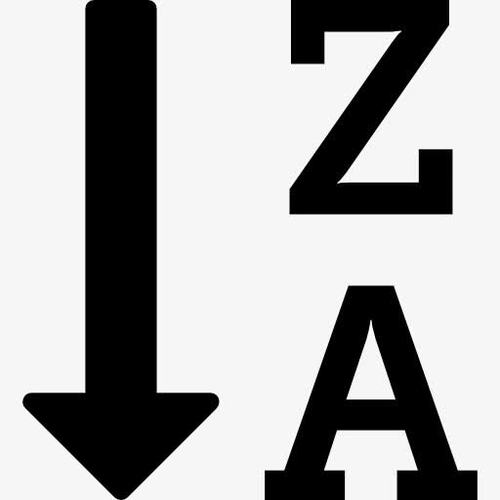 反向排序按字母顺序图标