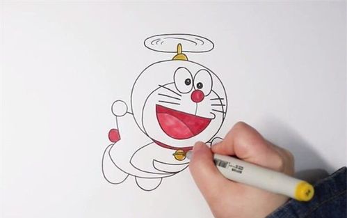 叮当猫竹蜻蜓简笔画