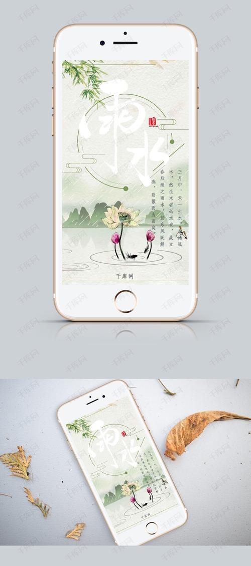 雨水节气手机海报