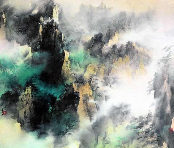 【国画】何百里的泼墨大写意山水_新浪轻博客