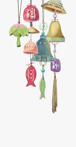 陶瓷蓝纹日式风铃