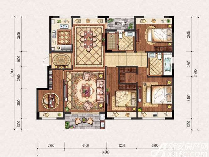 置地·康熙左岸b户型4室2厅143平米