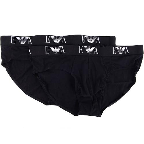 emporio armani 安普里奥·阿玛尼 男士黑色棉内裤 三角裤 两条装