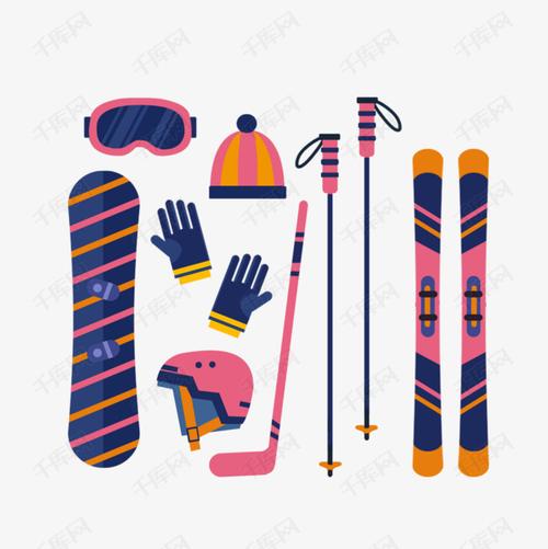 插图紫色滑雪服