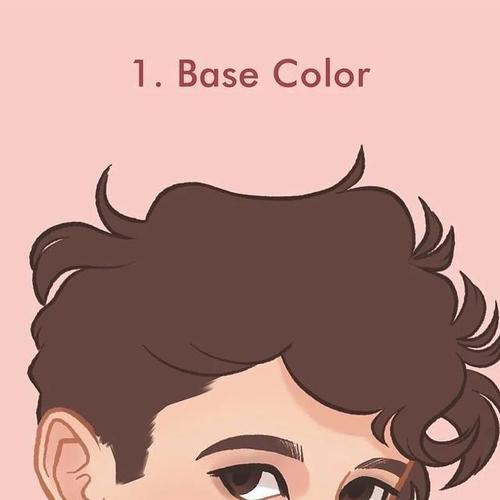 cg原画插画教程:男生卷发四步走