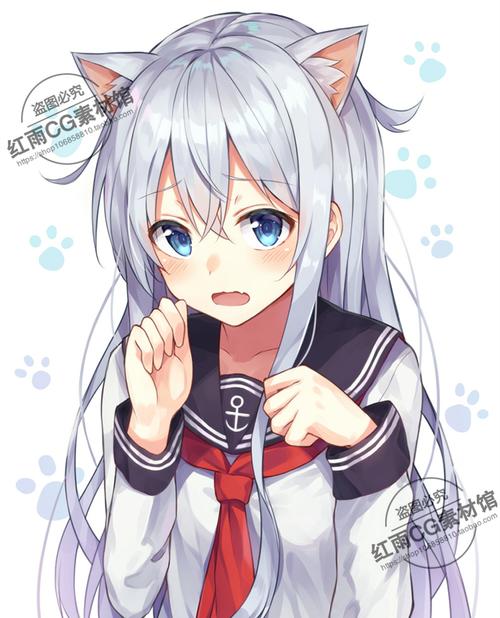动漫人物猫耳兔耳朵原画设计素材二次元cg角色参考