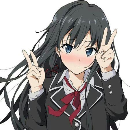 求带剪刀手或者带点英文的动漫女孩图片