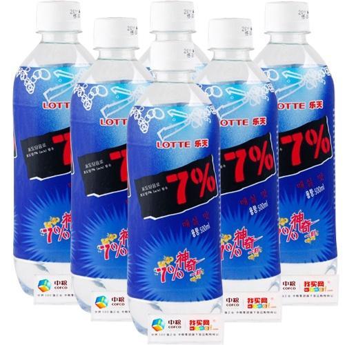 乐天7%葡萄糖饮料(冰莓味 pet瓶装 500ml)6连包