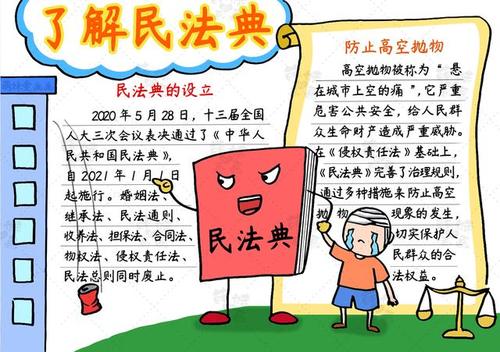 学画民法典手抄报,简单又漂亮,含内容