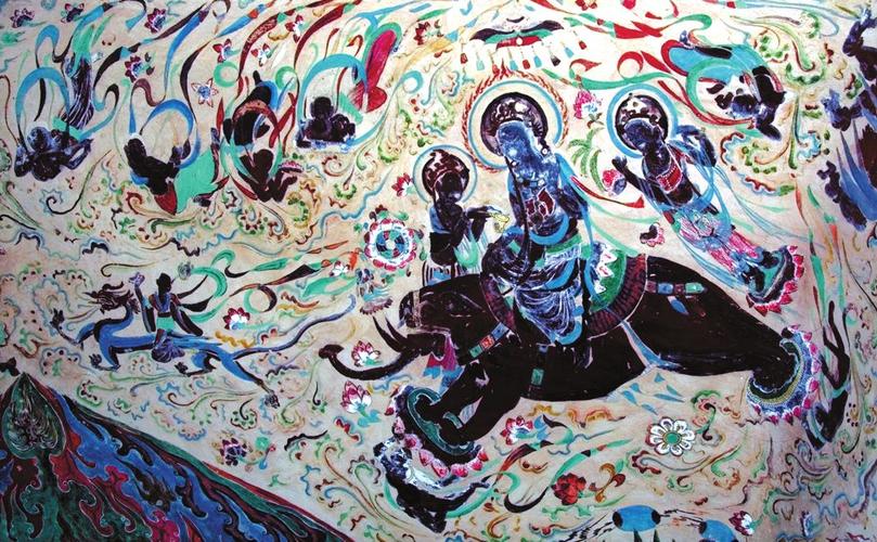 乘象入胎 莫高窟第329窟西壁北侧 初唐