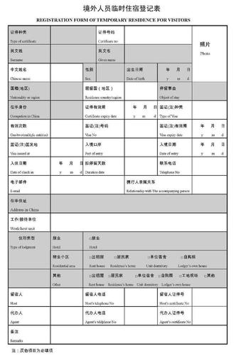 外国人临时住宿登记