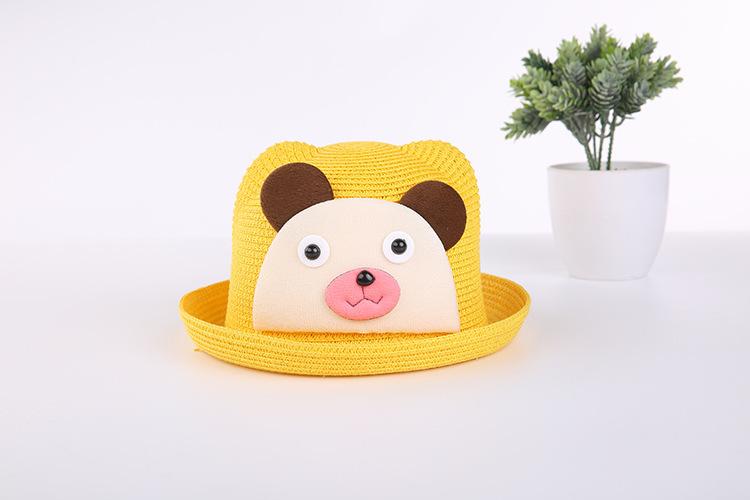 夏季儿童帽子 卡通草帽 遮阳防晒沙滩帽 工厂直批小盆帽 钓鱼帽
