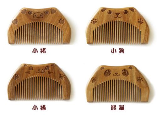 小梳子随身天然正品绿檀木梳迷你刻字雕花可爱便携小号定制防静电