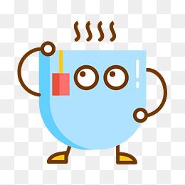 蓝色扁平化茶水间元素