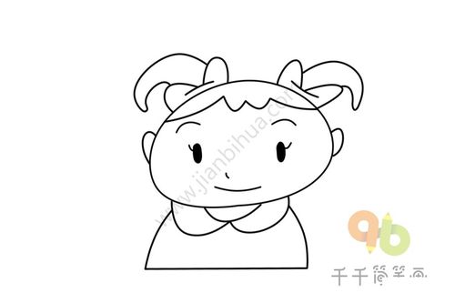 羊角辫婴儿头像简笔画