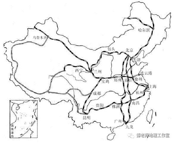 中国主要铁路路线分布图