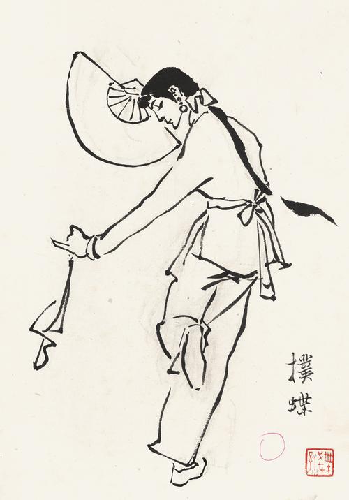 1080 扑蝶舞 镜心 纸本