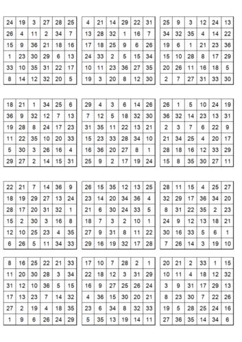 舒尔特方格6方格