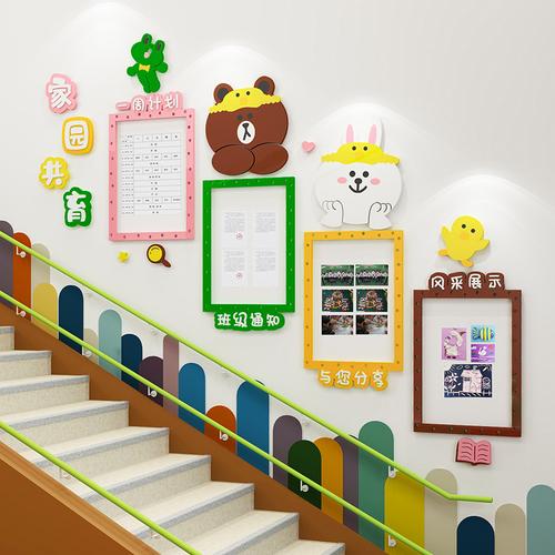 幼儿园家园共育联系栏装饰托管班教室墙面作品展示班级风采展示墙30天