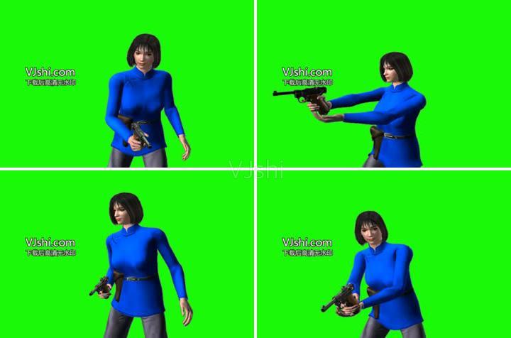 美女开枪的动作