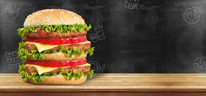 加厚大汉堡促销简约banner免抠素材免费下载_觅元素51yuansu.com