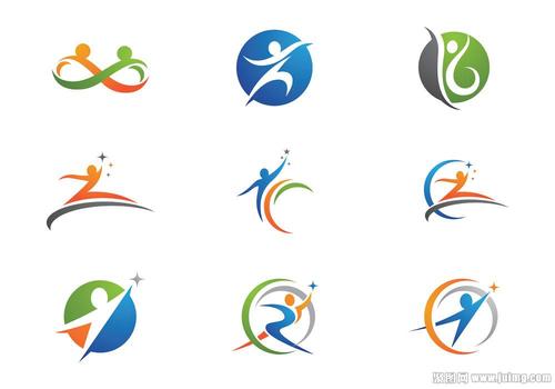 彩色运动人物标志
