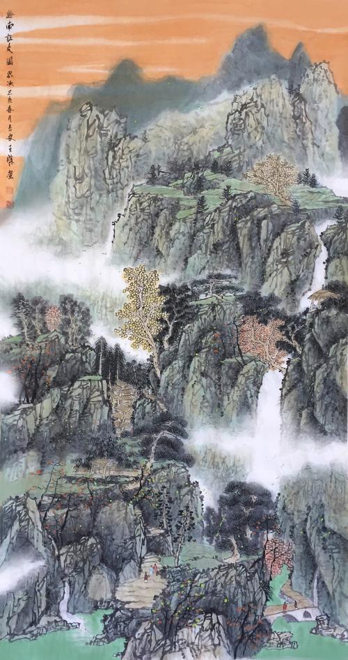 己亥冬月王胜山水画作品欣赏