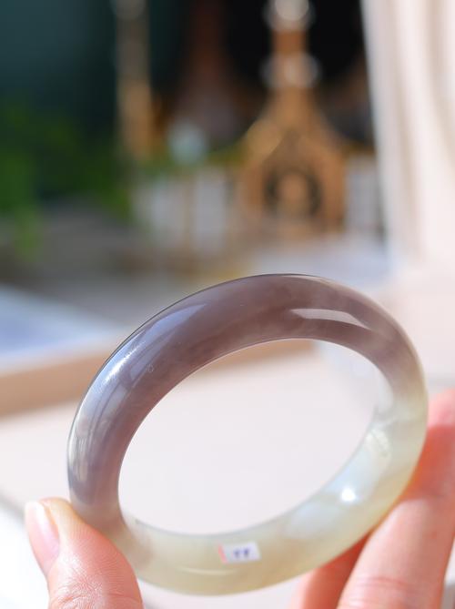 和田玉冰底烟紫手镯