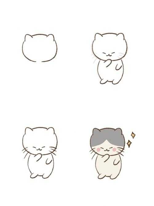 简笔画教程|一看就会93超简单可爱猫猫教程_教程_简笔画_猫咪_画画