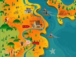 中国最美海岛之大嵛山岛手绘地图