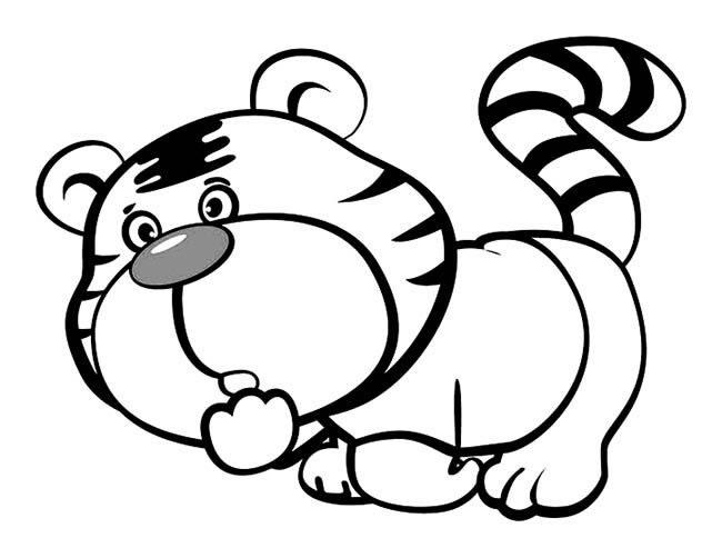 小老虎简笔画图片_老虎儿童绘画作品图集 老虎简笔画