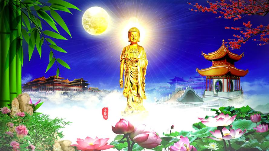 佛光普照菩萨宗教动态背景8舞台背景