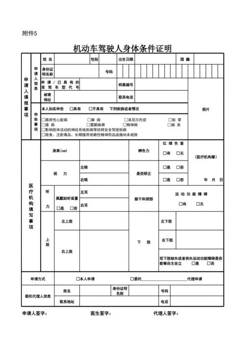 驾驶员体检表下载