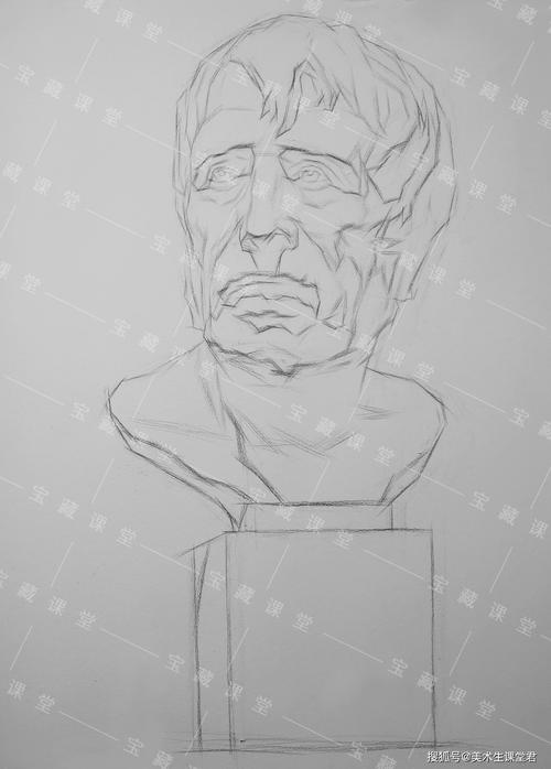 素描石膏像海盗训练课程分享附视频宝藏课堂美术网校