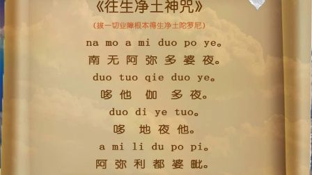 往生净土神咒 往生咒 赵朴初 佛教念诵 慢速教念 普通话