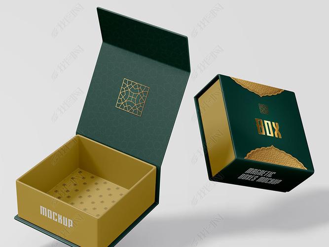 原创高端正方形产品礼盒纸盒飞机盒包装样机版权可商用