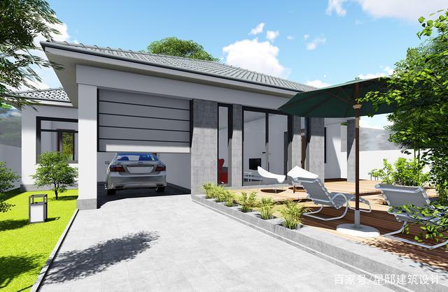 别墅设计:一层现代风格别墅,多功能家居 别致庭院=