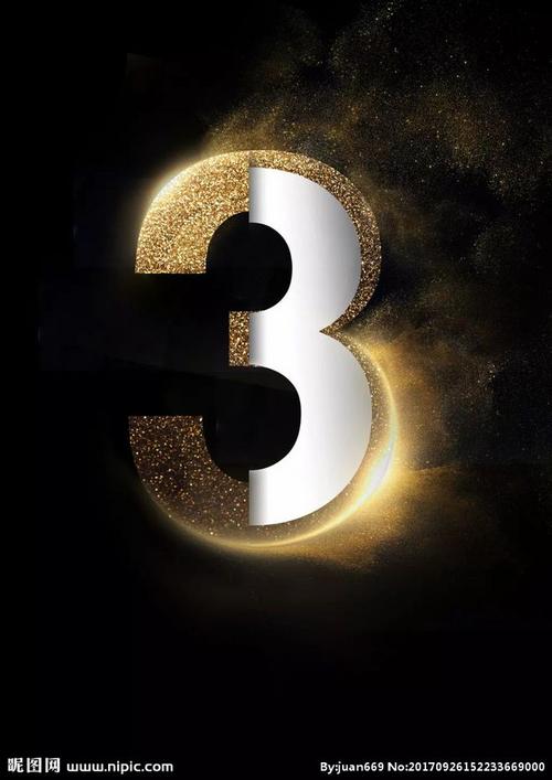 数字3立体3d效果字