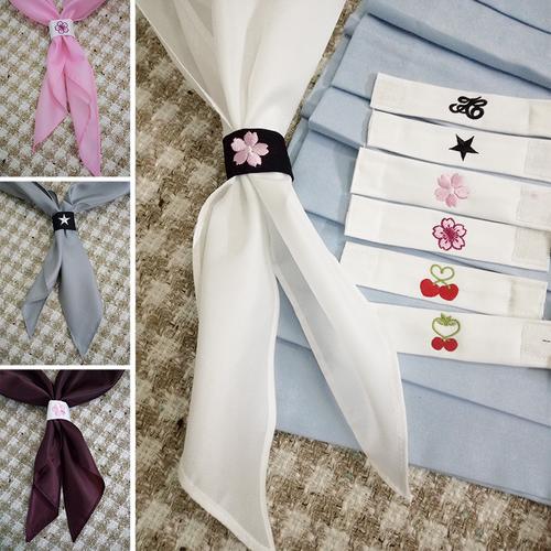 萌动因子/新品多款刺绣环扣固定三角巾领巾/jk制服水手服配件环扣