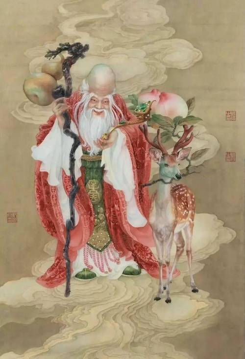工笔人物画法《寿星图》!