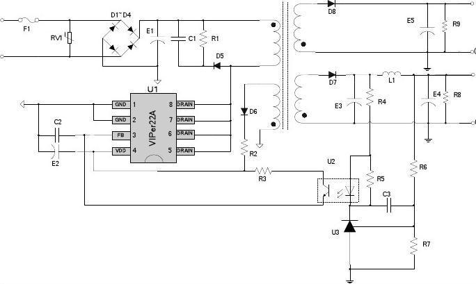 文档网 所有分类 工程科技 电子/电路 viper22a小功率pwm控制功率开关