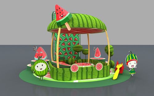 西瓜美陈3d效果图设计