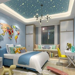 新中式墙上客厅主卧室学生墙女童家用女寝室女生宿舍星空壁纸夜光 $
