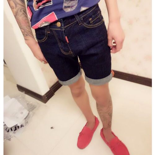 一折大叔型男店_快手红人赵中阁同款男士短裤时尚修身男韩版修身牛仔