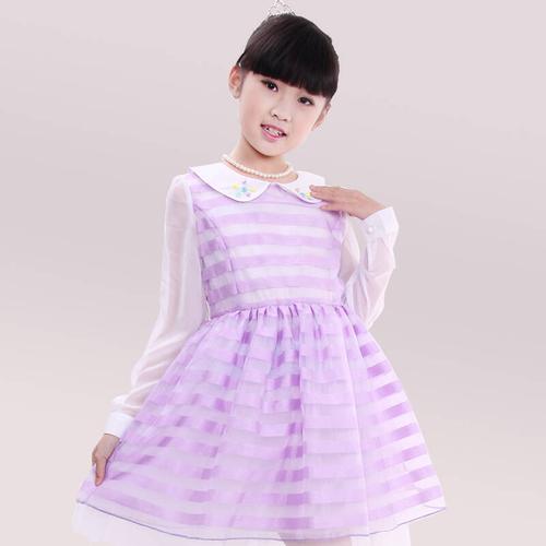 小风车秋装2016新款雪纺女童长袖连衣裙儿童公主裙春秋大童女装蛋糕裙