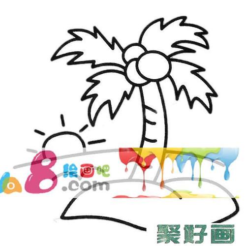 海岛风景简笔画图片彩色怎么画简笔画教程