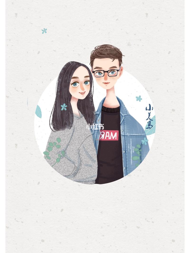 春暖花开系列-情侣头像人物插画分享小美马